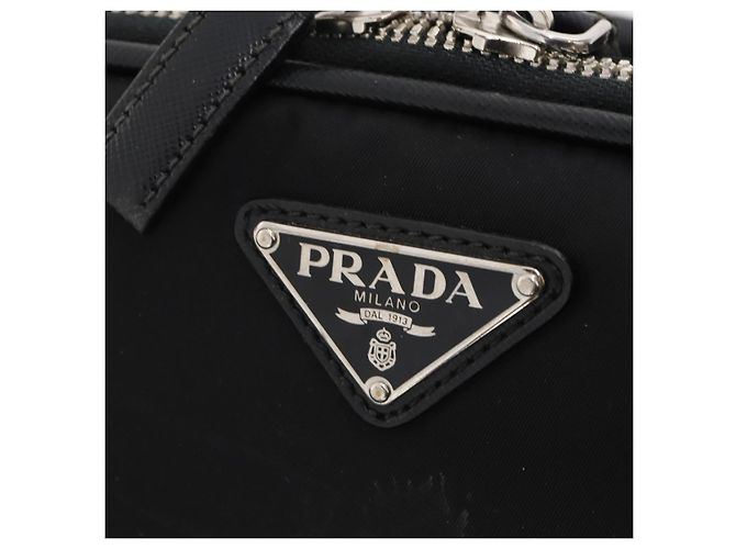 PRADA Carry Case Trunk Nylon Schwarz Silber Auth 182881 - Ansicht 20