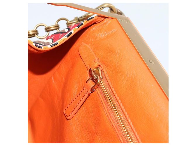 Borsa a Spalla con Catena PRADA Canvas Marrone Oro Auth 184304A D'oro - vista 19