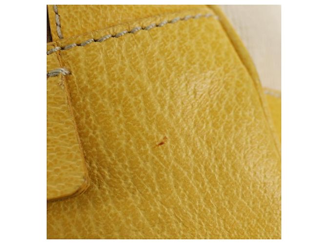 Borsa PRADA in tela e pelle beige giallo argento Auth am11779V - vista 15