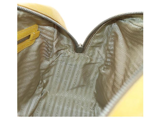 Borsa PRADA in tela e pelle beige giallo argento Auth am11779V - vista 22