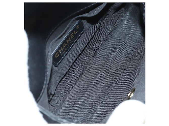 CHANEL Matelasse Pearl Chain Shoulder Bag Lamb Skin Black Gold CC Auth ka4643M Nero D'oro - vista 24