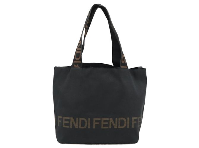 FENDI Handtasche Canvas Schwarz Braun Authentisch gh2132 - Ansicht 2
