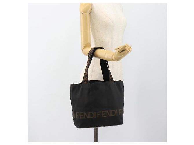 FENDI Handtasche Canvas Schwarz Braun Authentisch gh2132 - Ansicht 23
