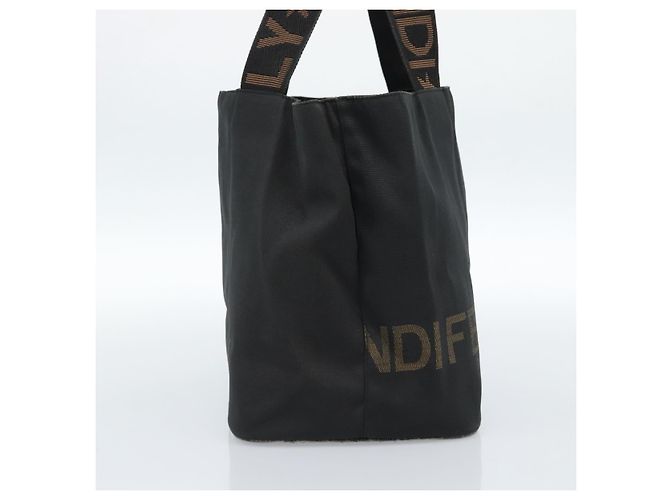FENDI Handtasche Canvas Schwarz Braun Authentisch gh2132 - Ansicht 4