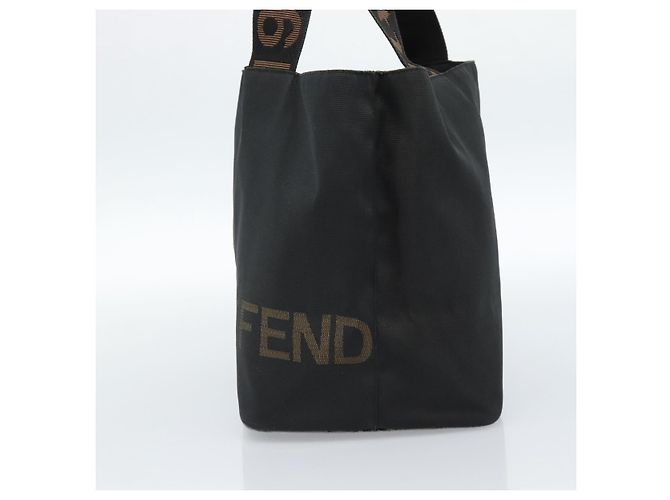 FENDI Handtasche Canvas Schwarz Braun Authentisch gh2132 - Ansicht 5