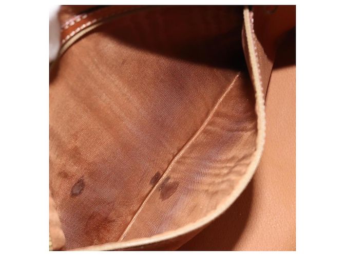 Céline Borsa CELINE Macadam Canvas PVC Pelle Marrone Oro Auth 180639 D'oro - vista 22