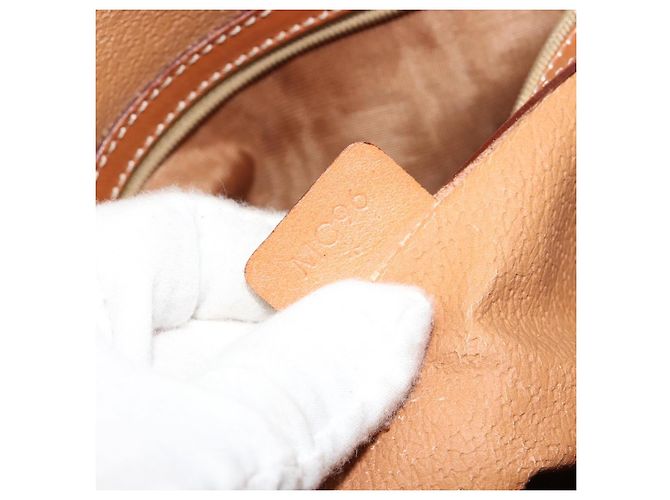Céline Borsa CELINE Macadam Canvas PVC Pelle Marrone Oro Auth 180639 D'oro - vista 23