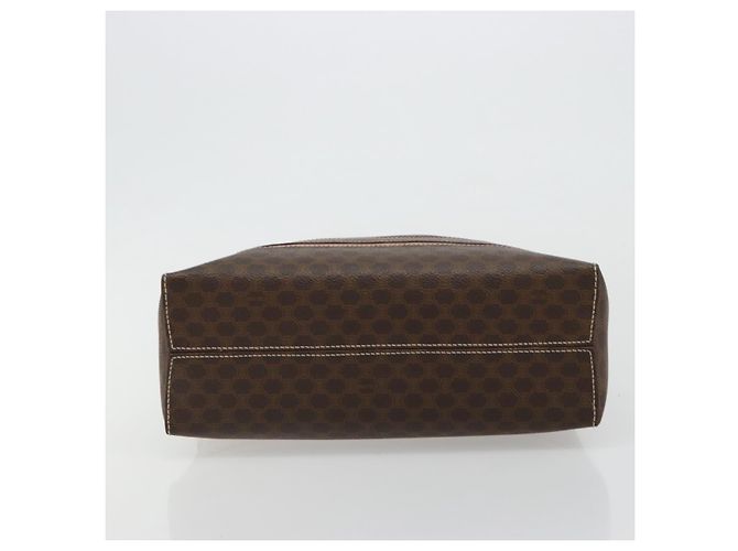 Céline Borsa CELINE Macadam Canvas PVC Pelle Marrone Oro Auth 180639 D'oro - vista 9