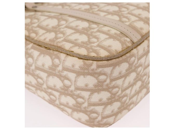 Bolso Christian Dior Trotter Canvas Romantic PVC Beige Plata Auth 184305A - vista 10