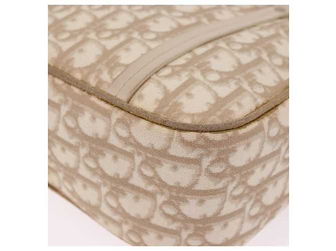 Bolso Christian Dior Trotter Canvas Romantic PVC Beige Plata Auth 184305A - vista 11