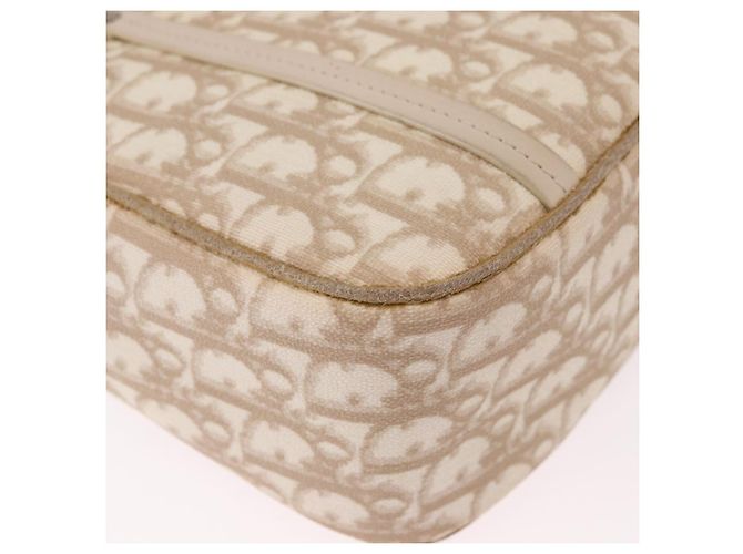Bolso Christian Dior Trotter Canvas Romantic PVC Beige Plata Auth 184305A - vista 12