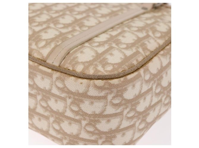 Bolso Christian Dior Trotter Canvas Romantic PVC Beige Plata Auth 184305A - vista 13