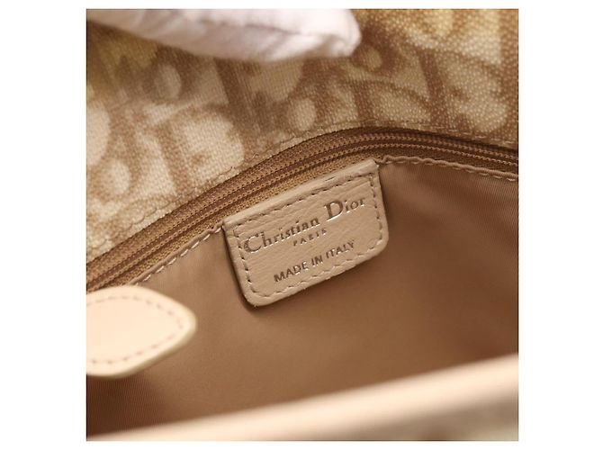 Bolso Christian Dior Trotter Canvas Romantic PVC Beige Plata Auth 184305A - vista 15