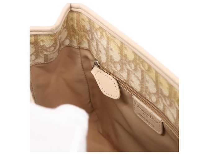 Bolso Christian Dior Trotter Canvas Romantic PVC Beige Plata Auth 184305A - vista 19