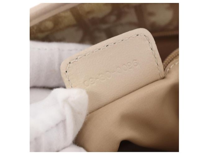 Bolso Christian Dior Trotter Canvas Romantic PVC Beige Plata Auth 184305A - vista 21