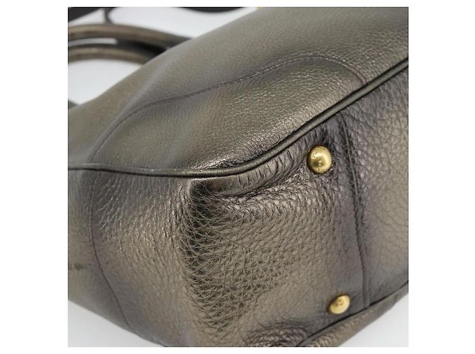 PRADA Tote Bag Leder 2way Gold Auth 182095 Golden - Ansicht 13