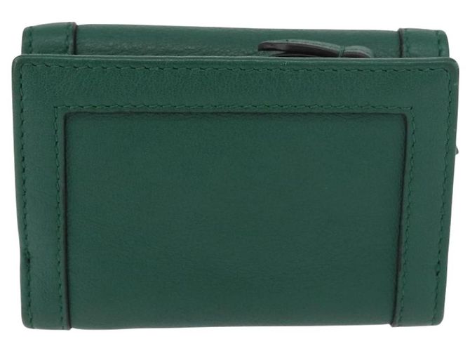 Portafoglio compatto GUCCI Horsebit in pelle verde e oro 659632 Auth 183124M D'oro - vista 3