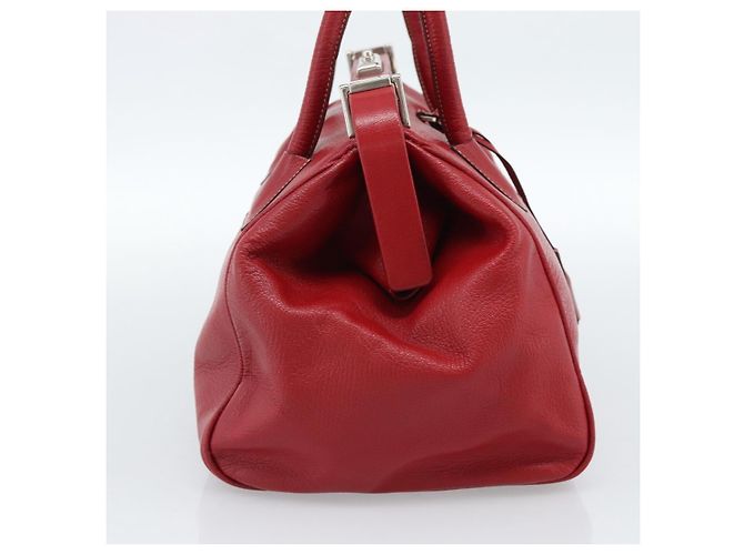 Borsa PRADA in pelle rosso argento Auth 183707A - vista 4