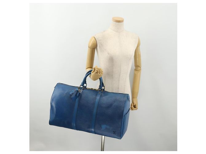 LOUIS VUITTON Epi Keepall 50 Boston Bag Blue M42965 LV Auth 179600 - vista 22