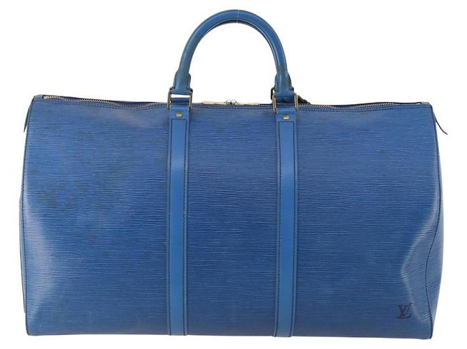 LOUIS VUITTON Epi Keepall 50 Boston Bag Blue M42965 LV Auth 179600 - vista 3