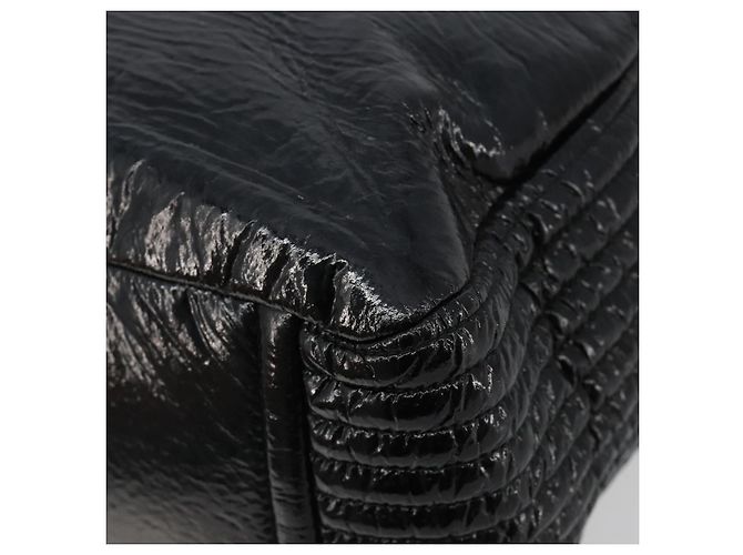 Borsa Miu Miu in pelle vernice 2 modi Nero Argento Auth 182913M - vista 12