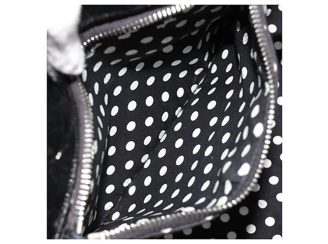 Borsa Miu Miu in pelle vernice 2 modi Nero Argento Auth 182913M - vista 22