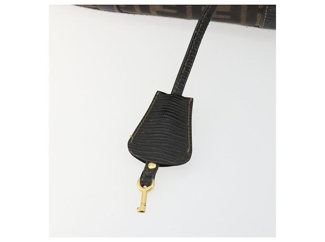 Bolso de Mano FENDI Zucca Canvas Negro Marrón Auténtico 181262 Castaño - vista 15