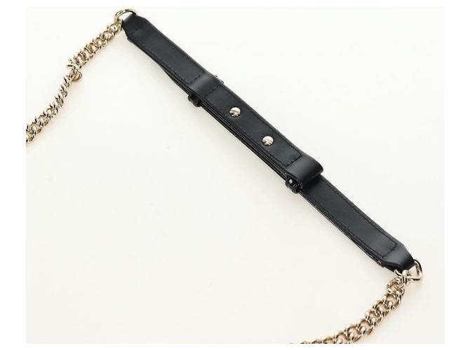 CHANEL Matelasse Boy Chanel Chain Wallet Bag Patent Black Gold CC Auth 181876SAM Nero D'oro - vista 10