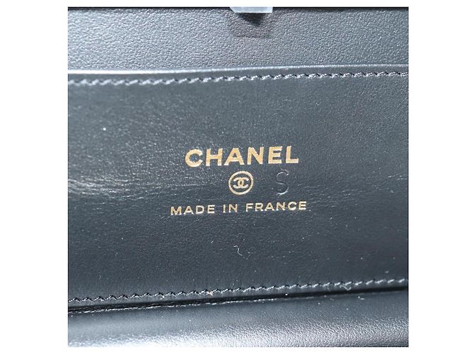 CHANEL Matelasse Boy Chanel Chain Wallet Bag Patent Black Gold CC Auth 181876SAM Nero D'oro - vista 19