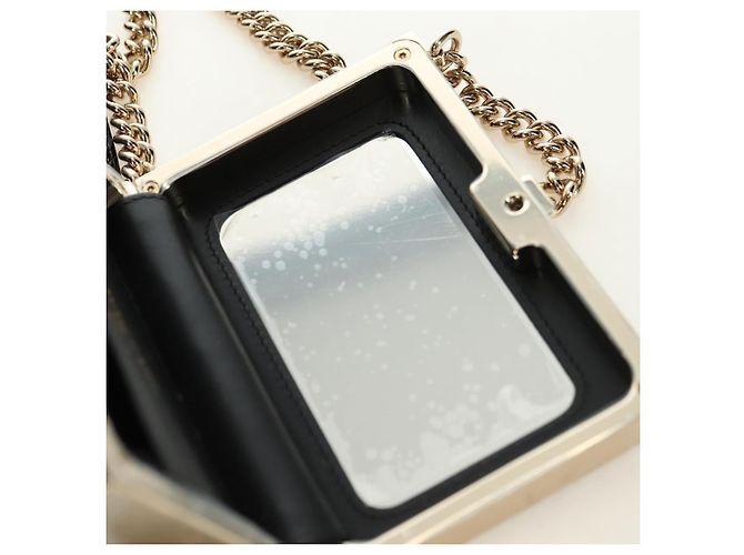 CHANEL Matelasse Boy Chanel Chain Wallet Bag Patent Black Gold CC Auth 181876SAM Nero D'oro - vista 20