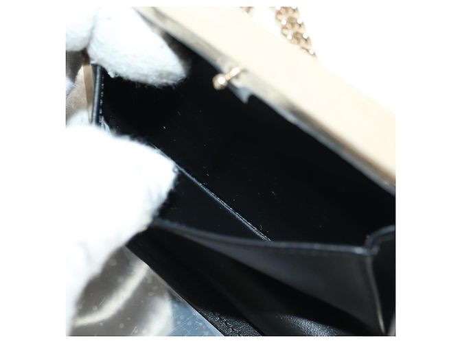 CHANEL Matelasse Boy Chanel Chain Wallet Bag Patent Black Gold CC Auth 181876SAM Nero D'oro - vista 21