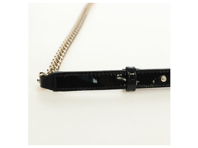 CHANEL Matelasse Boy Chanel Chain Wallet Bag Patent Black Gold CC Auth 181876SAM Nero D'oro - vista 9