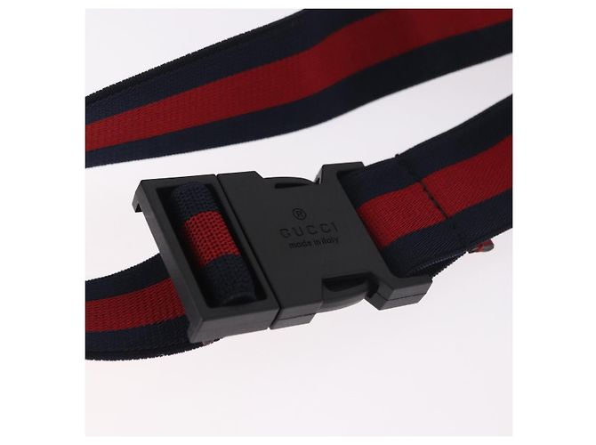 GUCCI Sherry Line Waist bag Canvas Navy Silver Red 502095 Auth 183095M Argento Rosso Blu navy - vista 16
