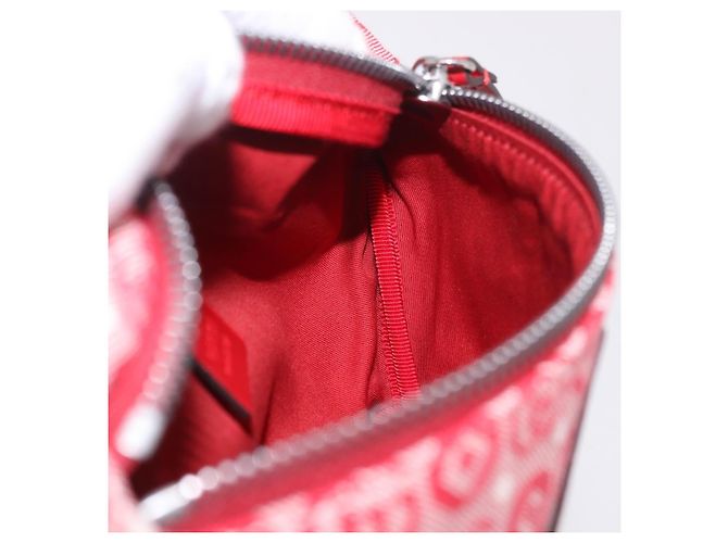 GUCCI Sherry Line Waist bag Canvas Navy Silver Red 502095 Auth 183095M Argento Rosso Blu navy - vista 19