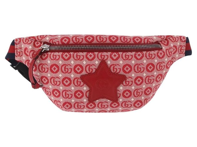 GUCCI Sherry Line Waist bag Canvas Navy Silver Red 502095 Auth 183095M Argento Rosso Blu navy - vista 2