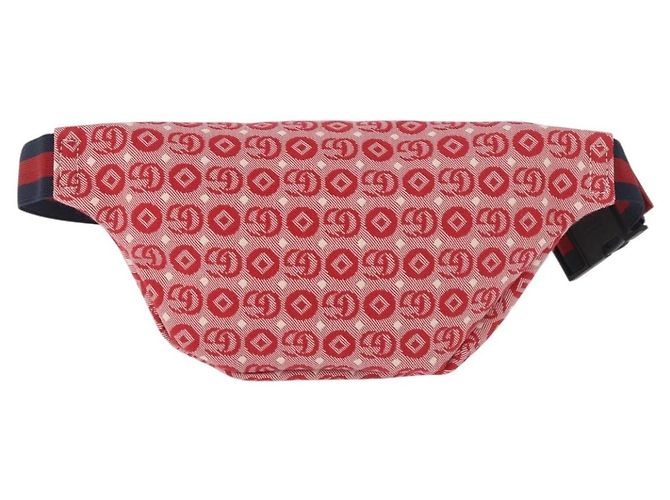 GUCCI Sherry Line Waist bag Canvas Navy Silver Red 502095 Auth 183095M Argento Rosso Blu navy - vista 3
