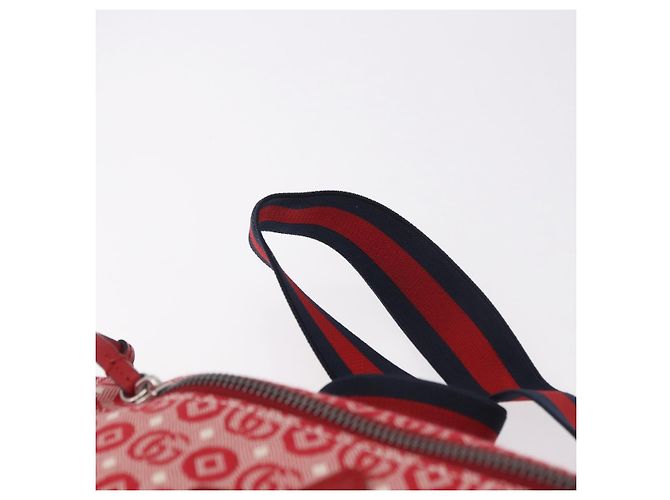 GUCCI Sherry Line Waist bag Canvas Navy Silver Red 502095 Auth 183095M Argento Rosso Blu navy - vista 8