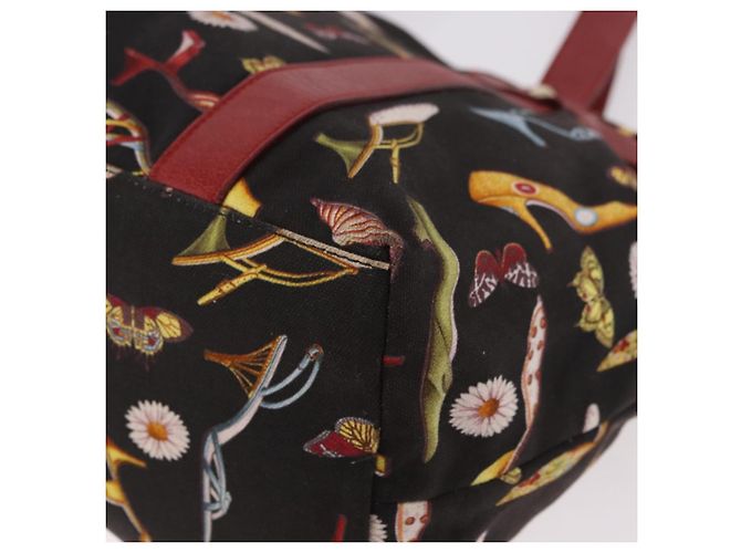 Borsa Tote Salvatore Ferragamo in tela nero e oro Auth 183829 D'oro - vista 12