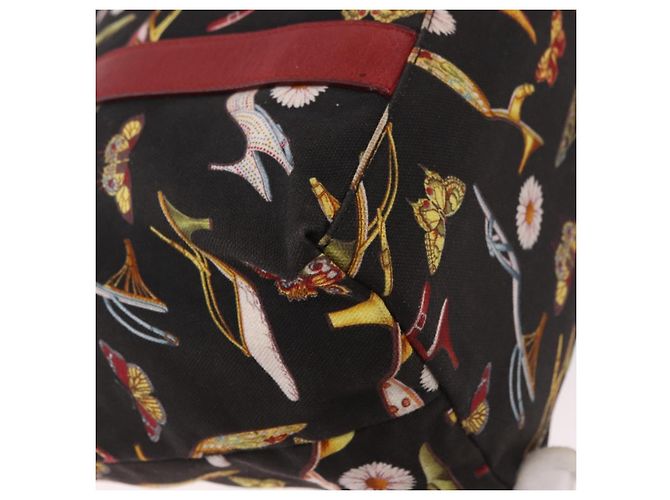 Borsa Tote Salvatore Ferragamo in tela nero e oro Auth 183829 D'oro - vista 13
