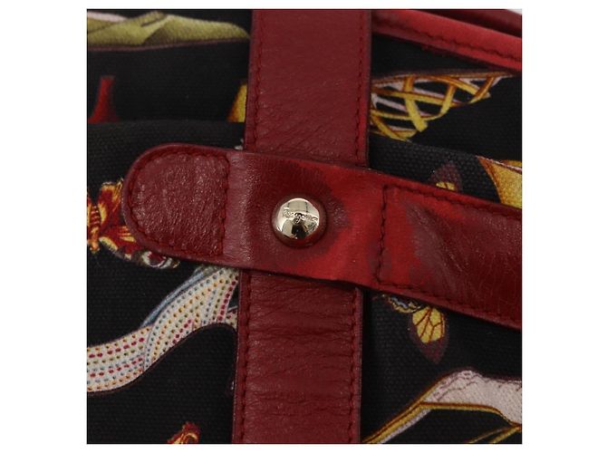 Borsa Tote Salvatore Ferragamo in tela nero e oro Auth 183829 D'oro - vista 15