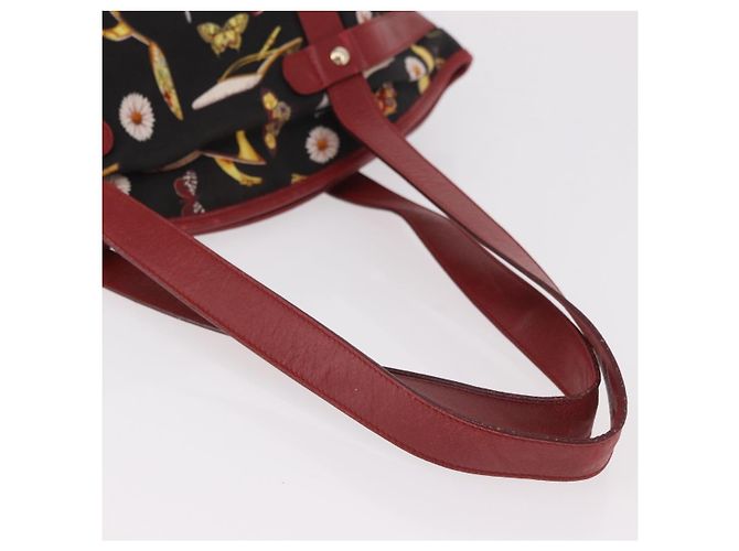 Borsa Tote Salvatore Ferragamo in tela nero e oro Auth 183829 D'oro - vista 8