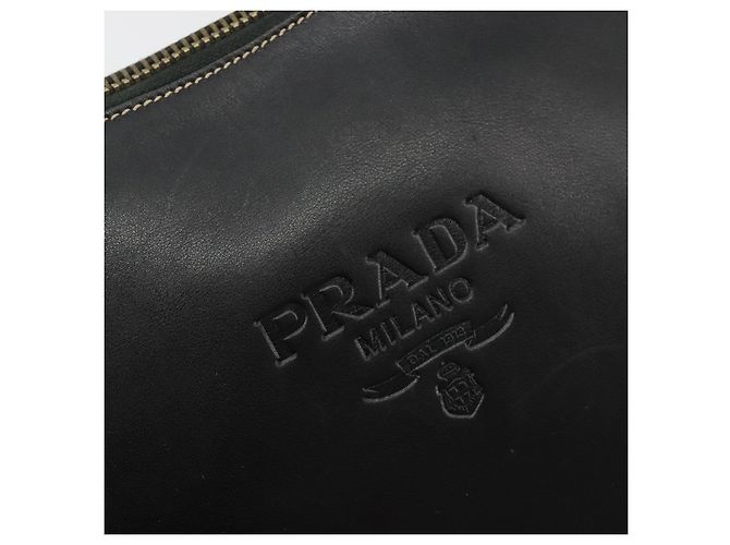 Borsa a Spalla con Catena PRADA in Pelle Nera e Oro Auth yk20455A Nero D'oro - vista 14