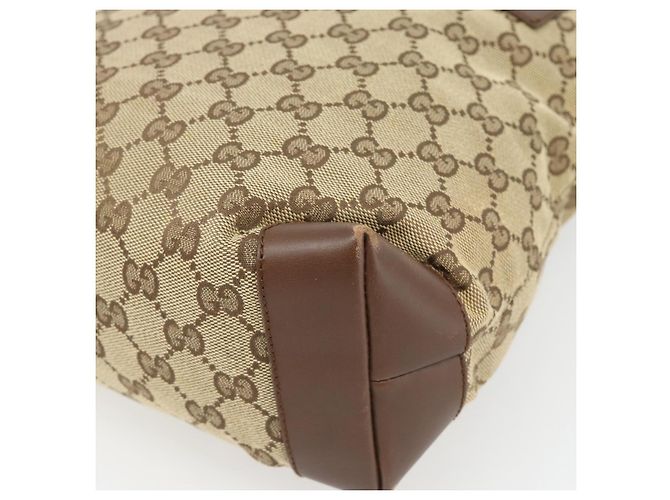 Borsa Tote GUCCI GG Canvas Beige Argento 019 0402 Auth 182184 - vista 12