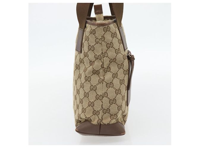 Borsa Tote GUCCI GG Canvas Beige Argento 019 0402 Auth 182184 - vista 4