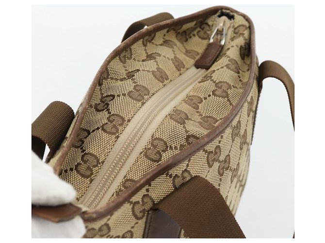 Borsa Tote GUCCI GG Canvas Beige Argento 019 0402 Auth 182184 - vista 6