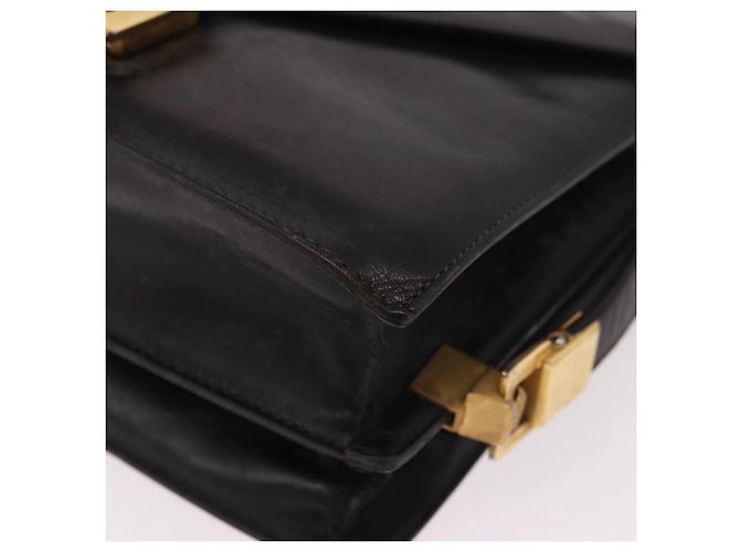 Céline Borsa a tracolla CELINE Horse Carriage in pelle nera e oro Auth 184168 Nero D'oro - vista 11