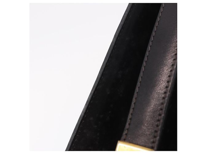 Céline Borsa a tracolla CELINE Horse Carriage in pelle nera e oro Auth 184168 Nero D'oro - vista 15