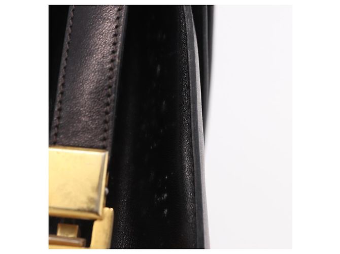 Céline Borsa a tracolla CELINE Horse Carriage in pelle nera e oro Auth 184168 Nero D'oro - vista 16