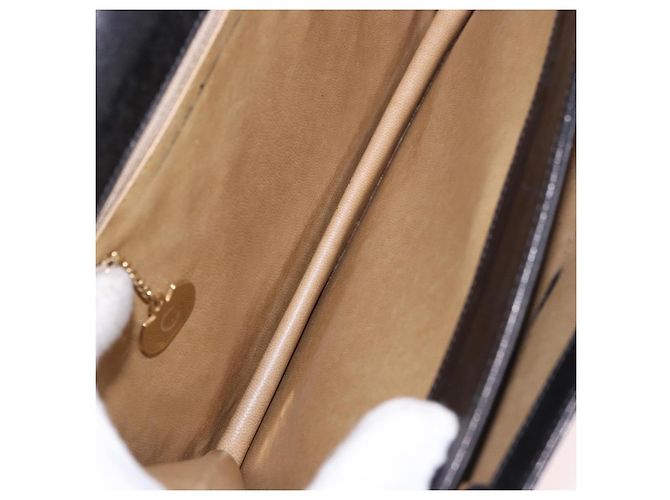 Céline Borsa a tracolla CELINE Horse Carriage in pelle nera e oro Auth 184168 Nero D'oro - vista 18