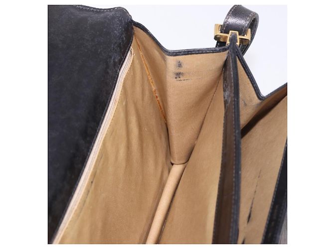 Céline Borsa a tracolla CELINE Horse Carriage in pelle nera e oro Auth 184168 Nero D'oro - vista 19